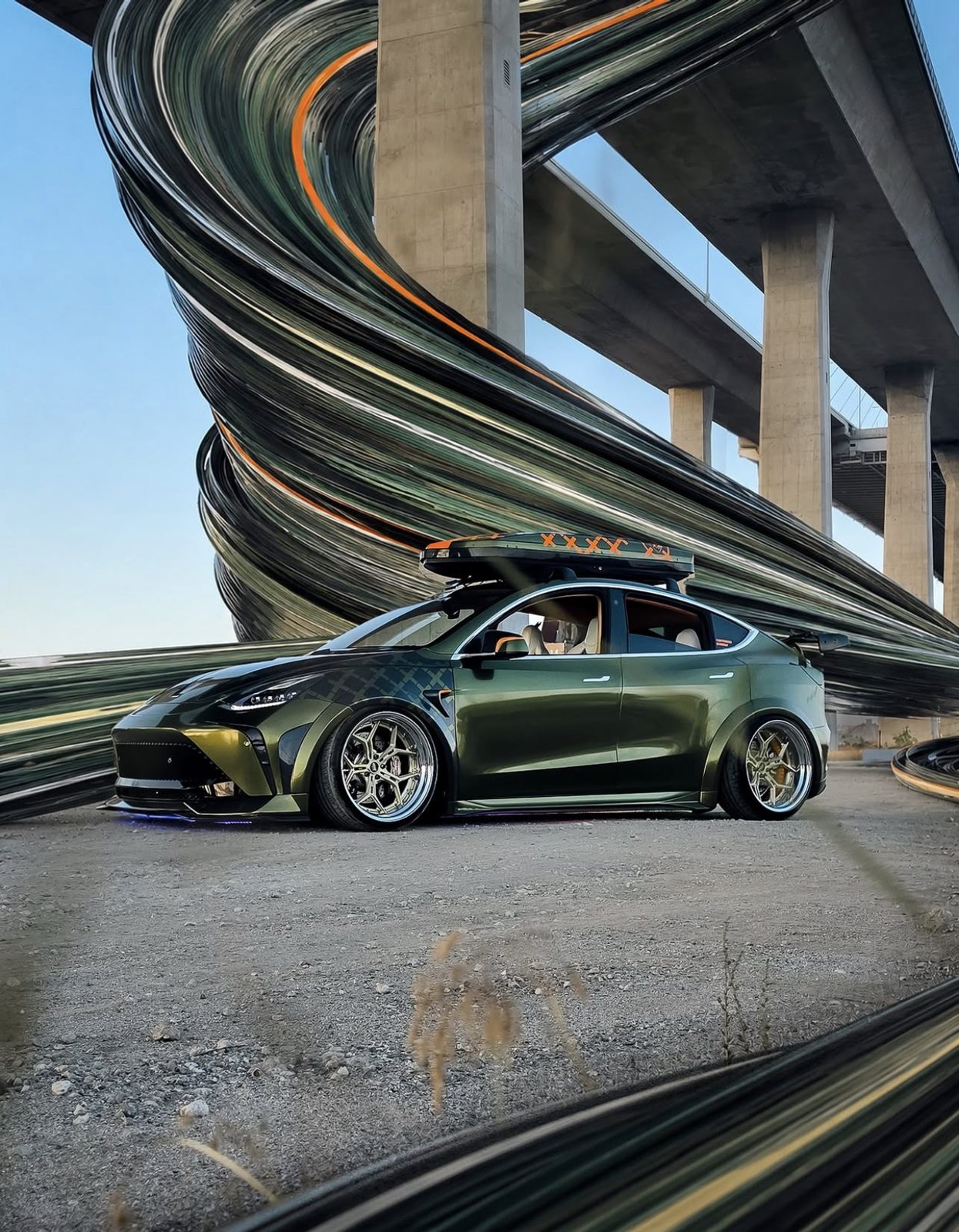 Owner's personal build wrapped in satin military green vinyl